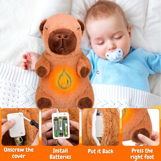 Klikkopers® - Breathing Capybara Knuffel - Ademende Knuffel - Ademhaling Knuffel Capybara - Kalmerend Capibara Knuffel - Breathing Capybara