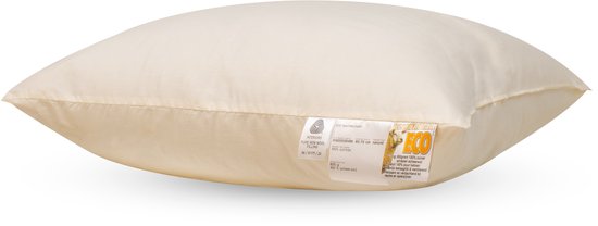 Tershellinger Eco Wollen Hoofdkussen - IWS Gecertificeerd Zuiver scheer wollen kussen - Zacht/Medium 100% natuurlijk hoofdkussen - soepele ondersteuning - gemiddelde slaper - 60x70cm