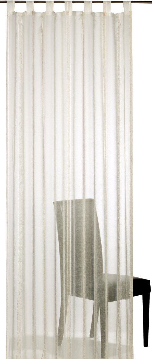 Elbersdrucke Gordijn met lussen Casa 255x140 cm beige semi-transparant BeigeCreme