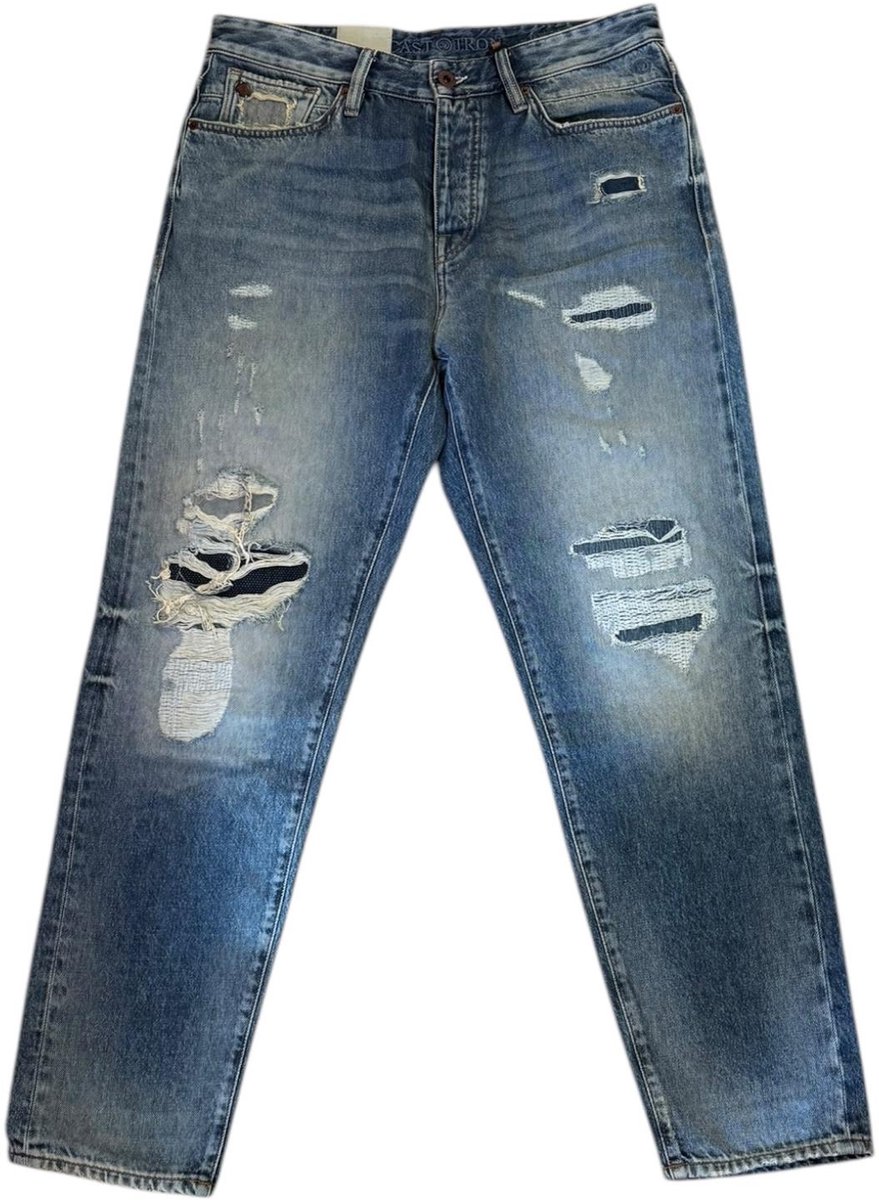 Cast Iron - Cuda - Broek - Mannen - Wit/Blauw - Relaxed Fit - Maat W28 X L32