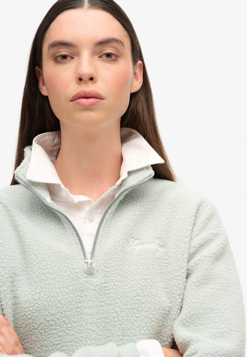 Superdry Country Club jas met borgvoering en korte rits Dames Truien Grijs