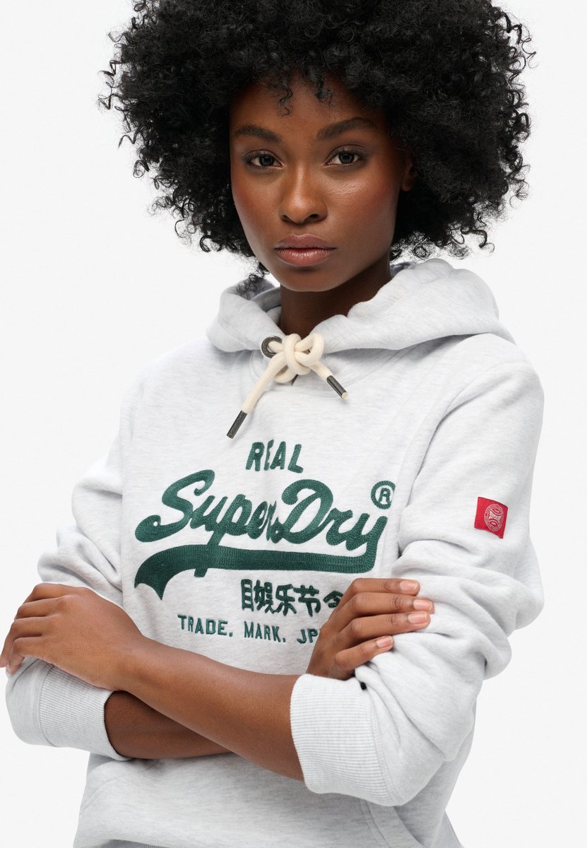 Superdry Hoodie met geborduurde afbeelding Dames Hoodies Ice Marl