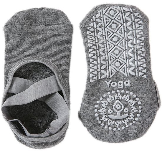 Antislip yogasokken voor dames, sokken met vijf tenen en antislipstrips voor pilates, ballet, dans, oefeningen en fitness (2 paar, maat 35-39) - grijs — afbeelding 4