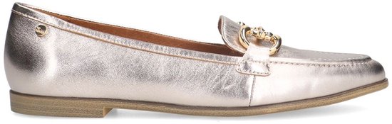 No Stress - Femme - Mocassins en cuir doré avec chaîne dorée - Taille 39