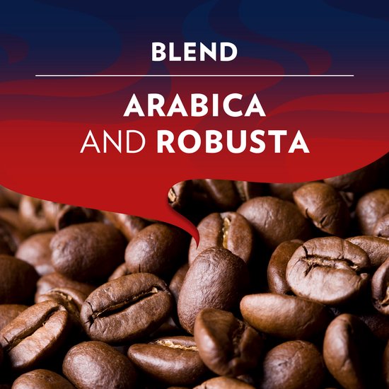 Een close-up van geroosterde Arabica en Robusta koffiebonen.