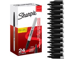Sharpie Permanentmarkers | Fijne punt | Zwarte inkt | 24 stuks