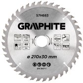 Lame de scie circulaire en Graphite pour bois – 210 mm – 40 dents TCT, trou d'axe 30 mm, épaisseur 1,2 mm