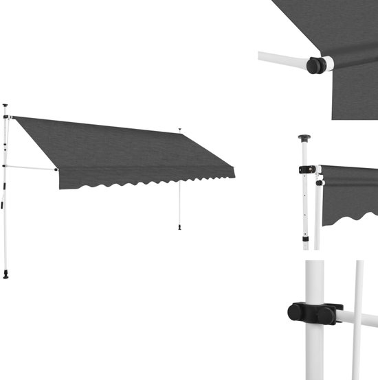 vidaXL Pare-soleil extensible - 400 cm x 120 cm - Anthracite - Protection solaire pour fenêtre