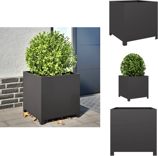Jardinière Extérieure En Acier 50x50x50 Cm | Noire, Sans Trous De Drainage | Pour Plantes, Fleurs, Légumes, Balcon, Patio