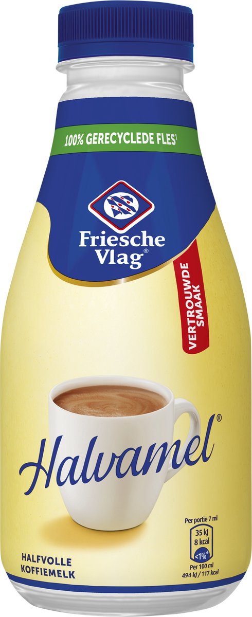 Friesche Vlag halvamel - koffiemelk - pet flesjes - 12 x 300 ml - voordeelverpakking