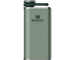 Stanley Classic Wide Mouth Flask 0.23L - BPA-Vrije Heupfles - Roestvrijstalen Zakflacon - Makkelijk Te Vullen, Drinken En Reinigen - Vaatwasserbestendig - Hammertone Green