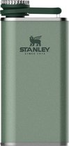 Stanley Classic Wide Mouth Flask 0.23L - BPA-Vrije Heupfles - Roestvrijstalen Zakflacon - Makkelijk Te Vullen, Drinken En Reinigen - Vaatwasserbestendig - Hammertone Green