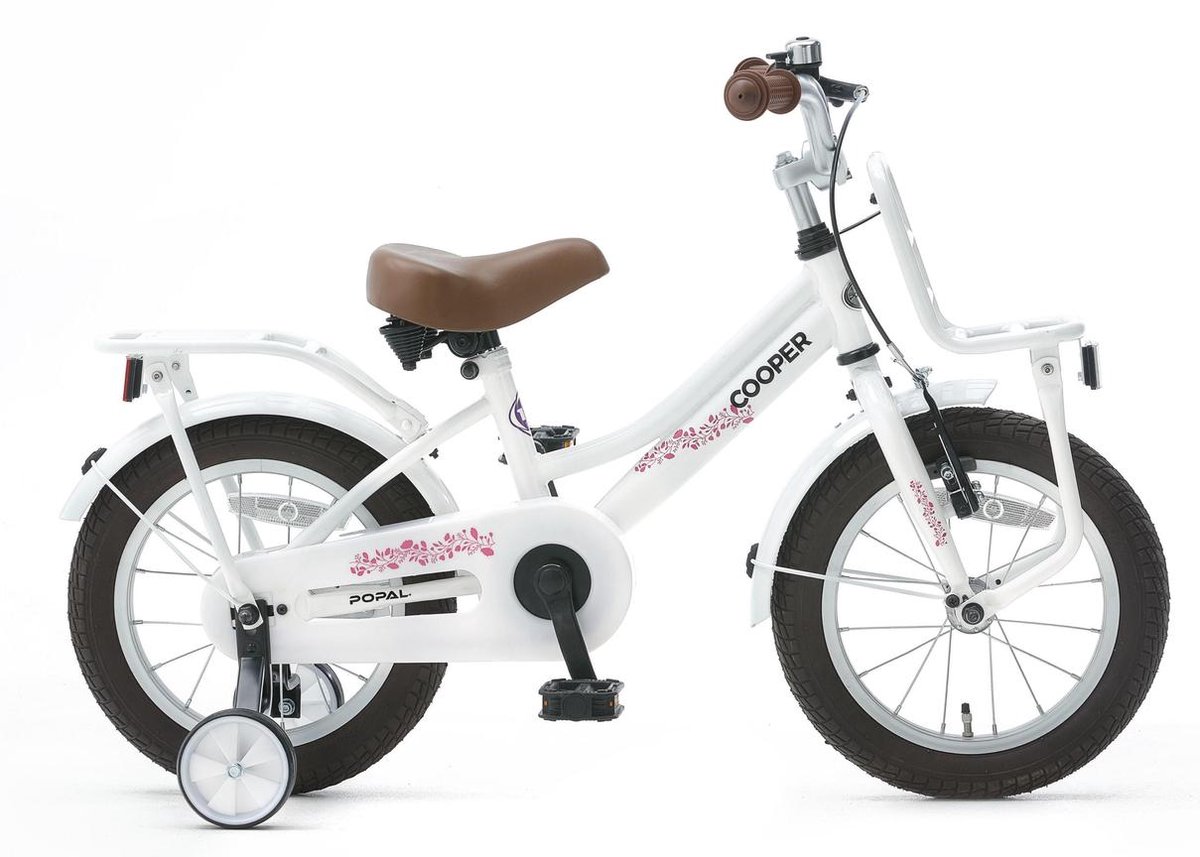 Popal Cooper Kinderfiets - Meisjes - 14 inch - Wit | bol.com