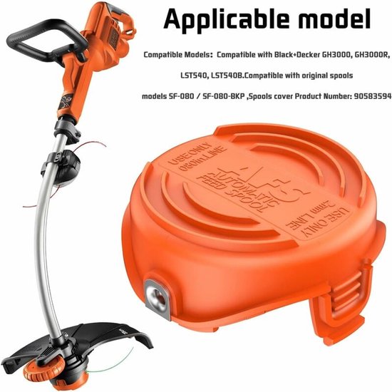 Geschikt voor Spoeldeksel voor Black + Decker GL7033 GL8033 GL9035 Hefboomwerking Grastrimmer 90583594 A van Merkloos	 — afbeelding 5