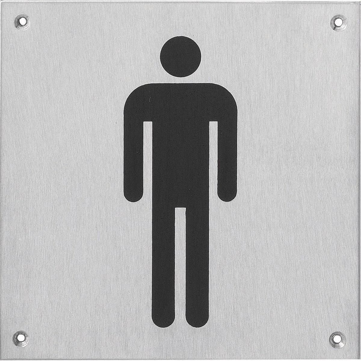Intersteel Pictogram herentoilet groot rvs geborsteld