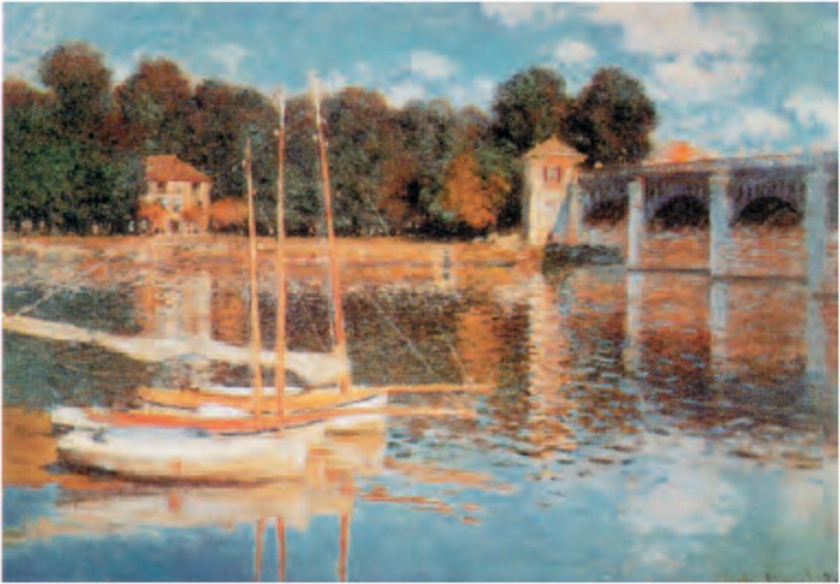 Catch Projecten Claude Monet - De brug bij Argenteuil - Kunstposter - 60x80 cm Multicolor