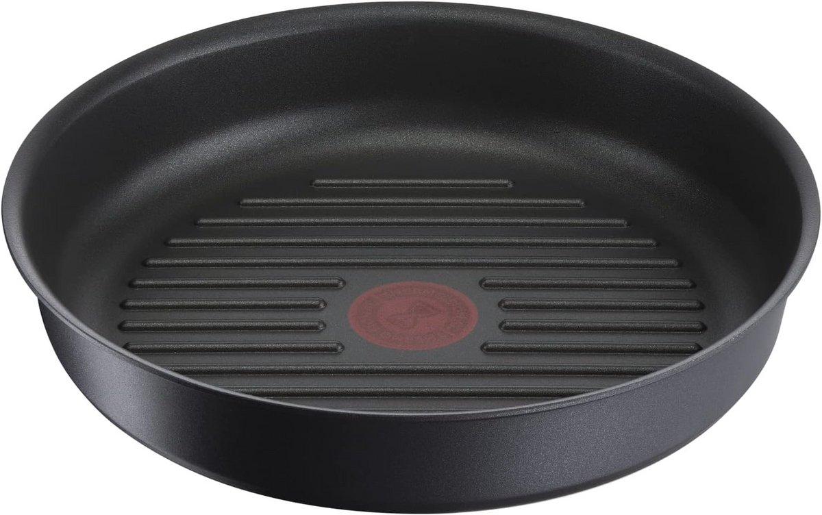 Grillpan 26 cm Inductie, Antiaanbaklaag, Gegoten Aluminium, Stapelbaar, Vaatwasmachinebestendig, Eco Resist
