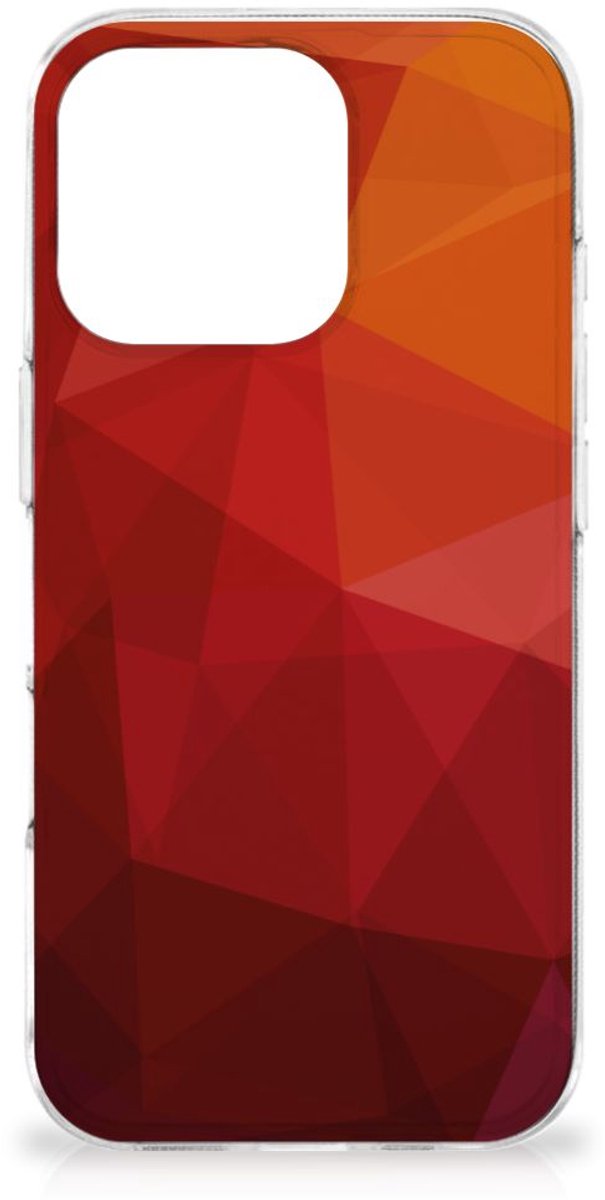TPU Hoesje voor iPhone 16 Pro Polygon Red