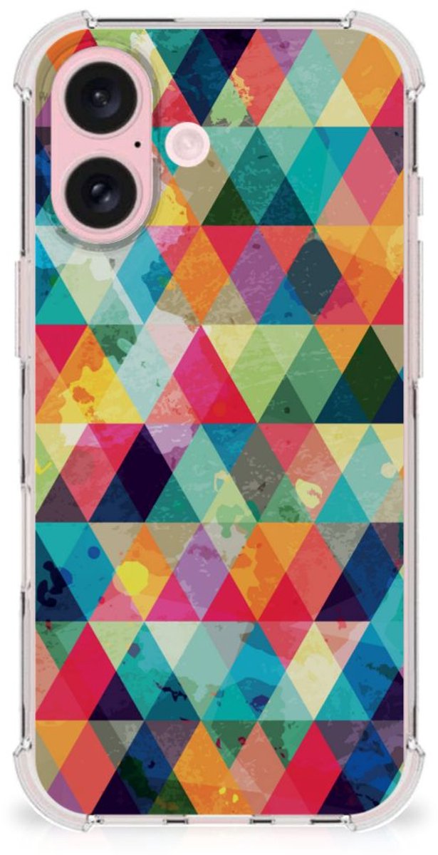 iPhone 16 Doorzichtige Silicone Hoesje Geruit