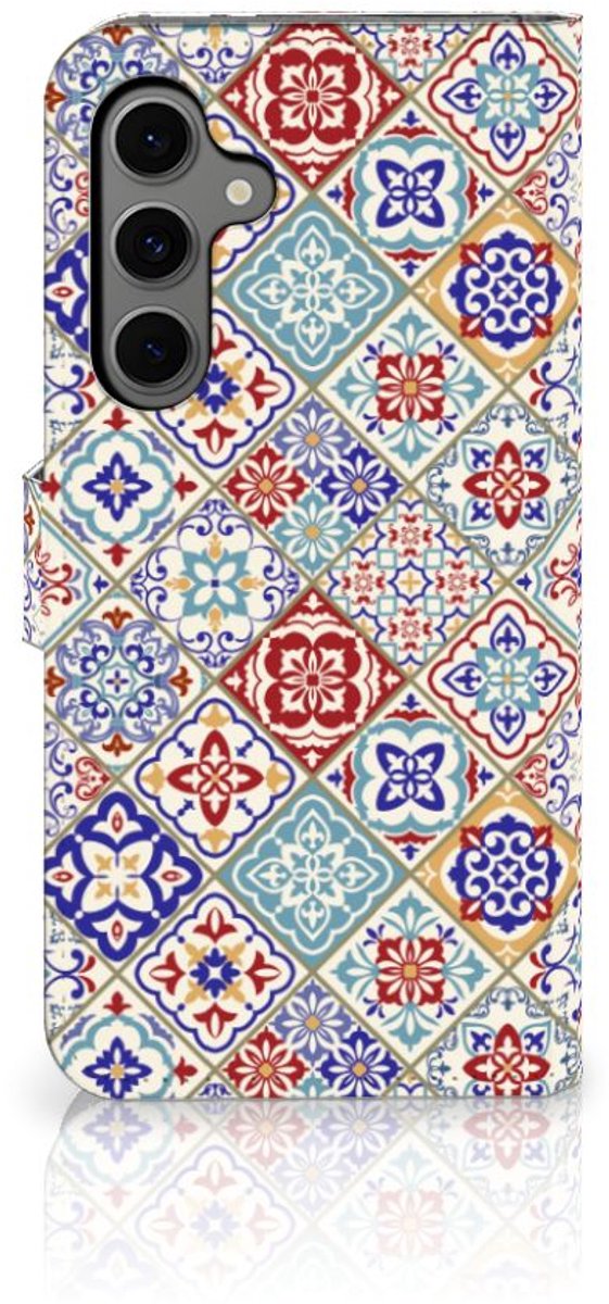 Boekhoesje voor Samsung Galaxy S24 FE Bookcase Tiles Color