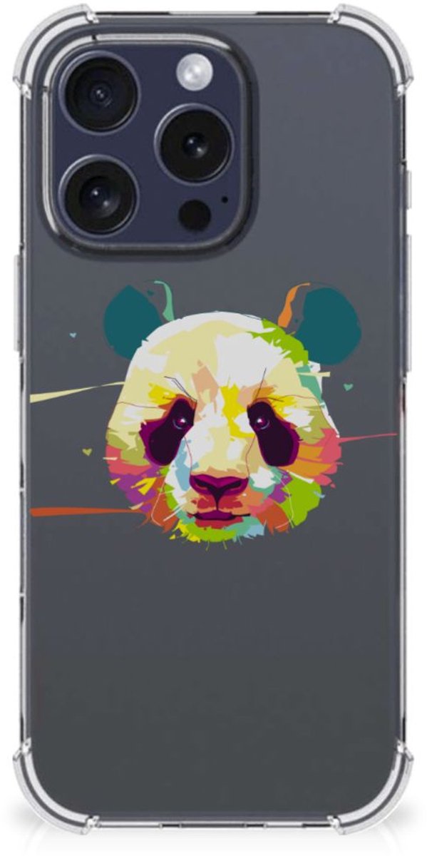 iPhone 16 Pro Stevig Bumper Hoesje Panda Color