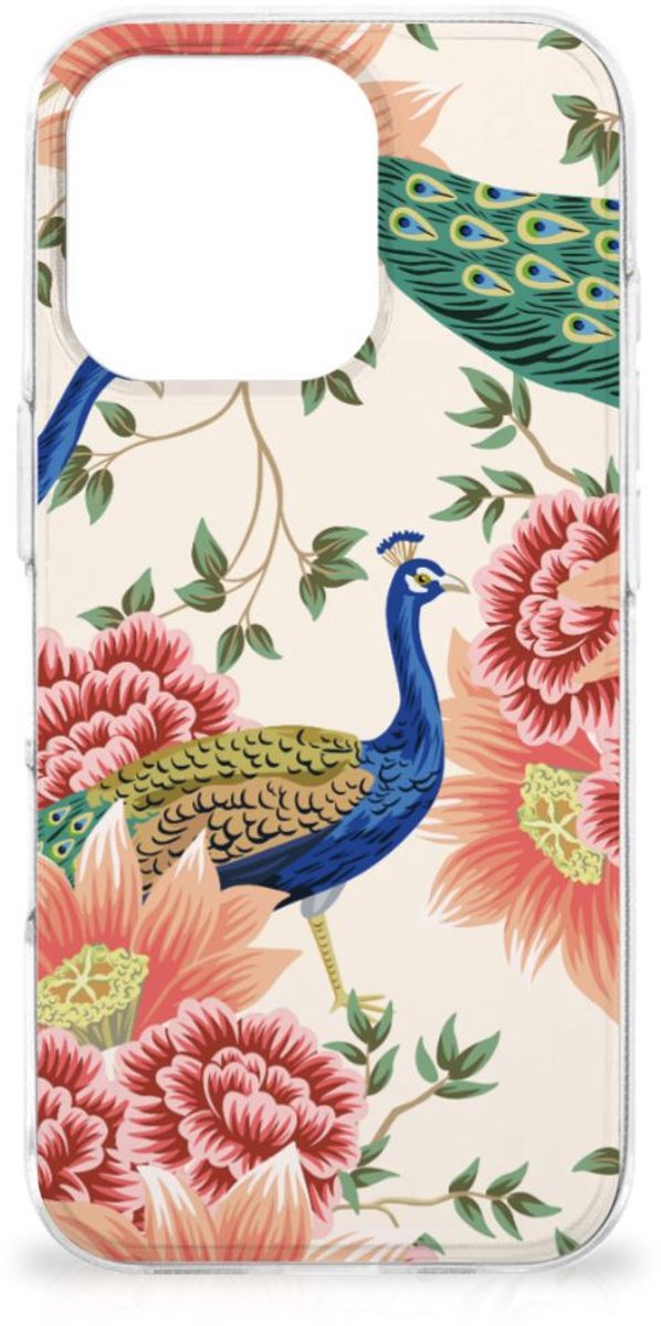 TPU Hoesje voor iPhone 16 Pro Max Pink Peacock