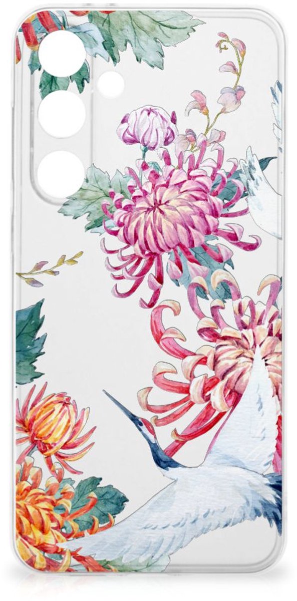 Samsung Galaxy S24 FE TPU Hoesje Bird Flowers