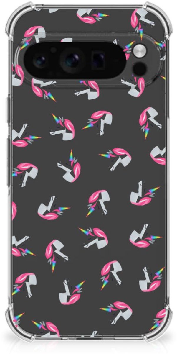Doorzichtige Silicone Hoesje voor Google Pixel 9 Pro XL Unicorns