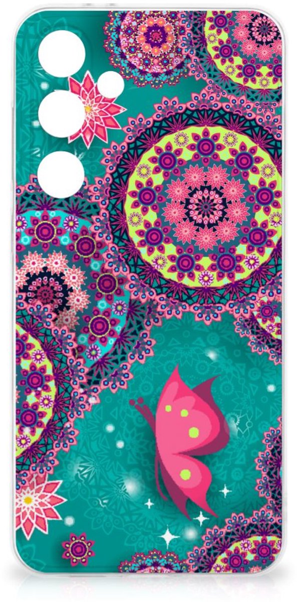 Back Cover voor Samsung Galaxy S24 FE Hoesje maken Cirkels en Vlinders