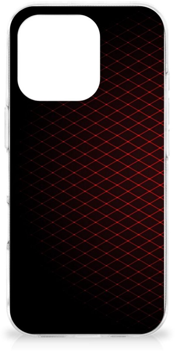 Back Cover voor iPhone 16 Pro Max TPU bumper Geruit Rood