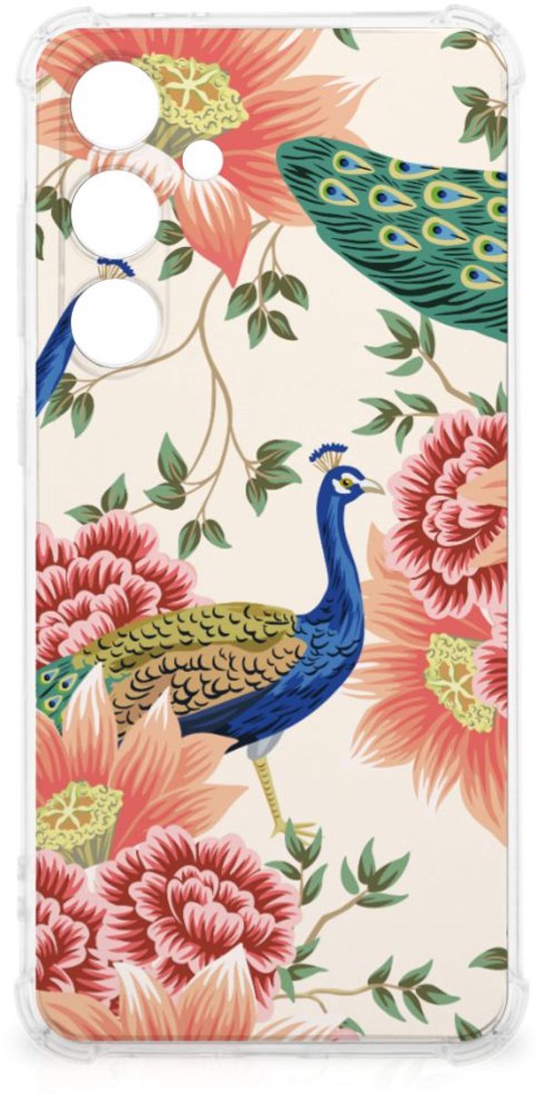 Case Anti-shock voor Samsung Galaxy S24 FE Pink Peacock