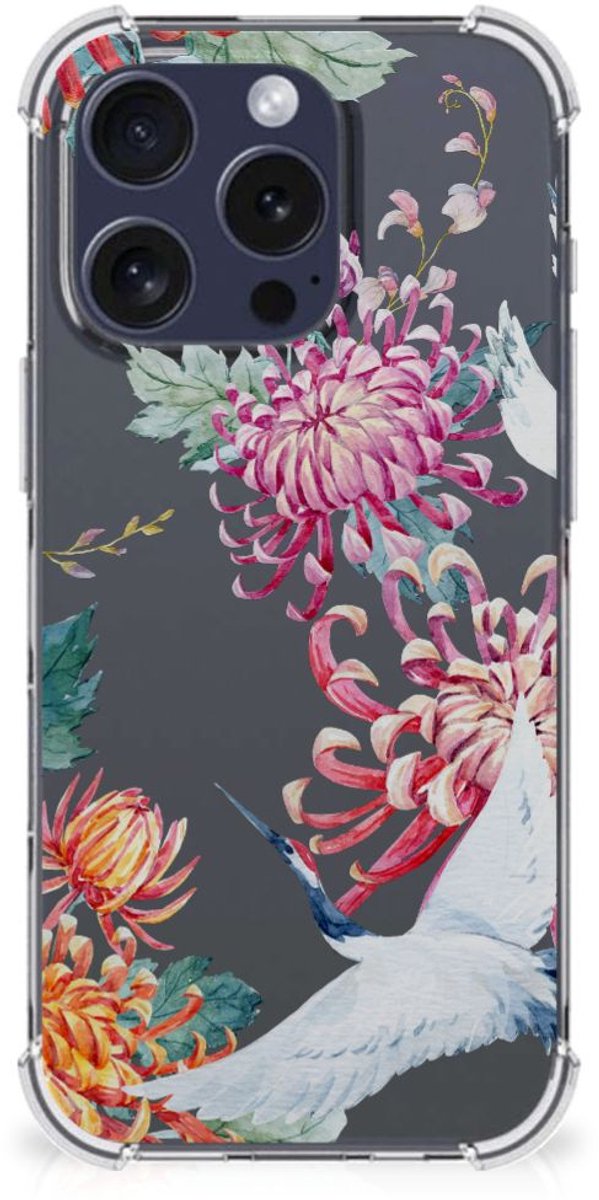 iPhone 16 Pro Case Anti-shock Bird Flowers