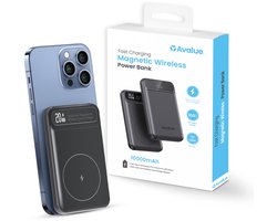 Avalue Draadloze Powerbank – 10,000 mAh Magsafe Powerbank – 20W Snellader & LED-display – Powerbank iPhone voor 12/13/14/15/16