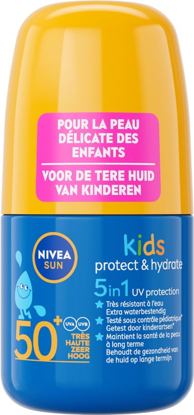 NIVEA SUN Kids Sunscreen - Crème solaire hydratante Roll-on - SPF 50+ - 50 ml