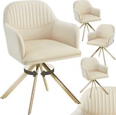 Bol.com tectake® Fluwelen draaistoel - Bureaustoel - Eetkamerstoel met armleuningen - Fluwelen bureaustoel keukenstoel woonkamer... aanbieding
