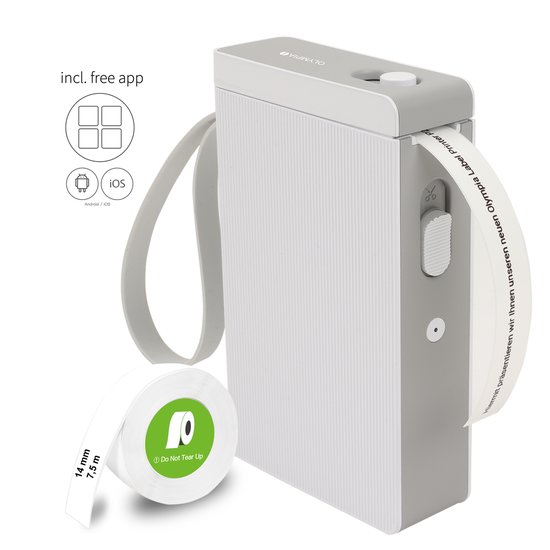 Printer d'étiquettes thermique Olympia P22 OL 6301 - Maison/Bureau/ Hobby - Sans fil - Bluetooth - Application pour smartphone - Wit