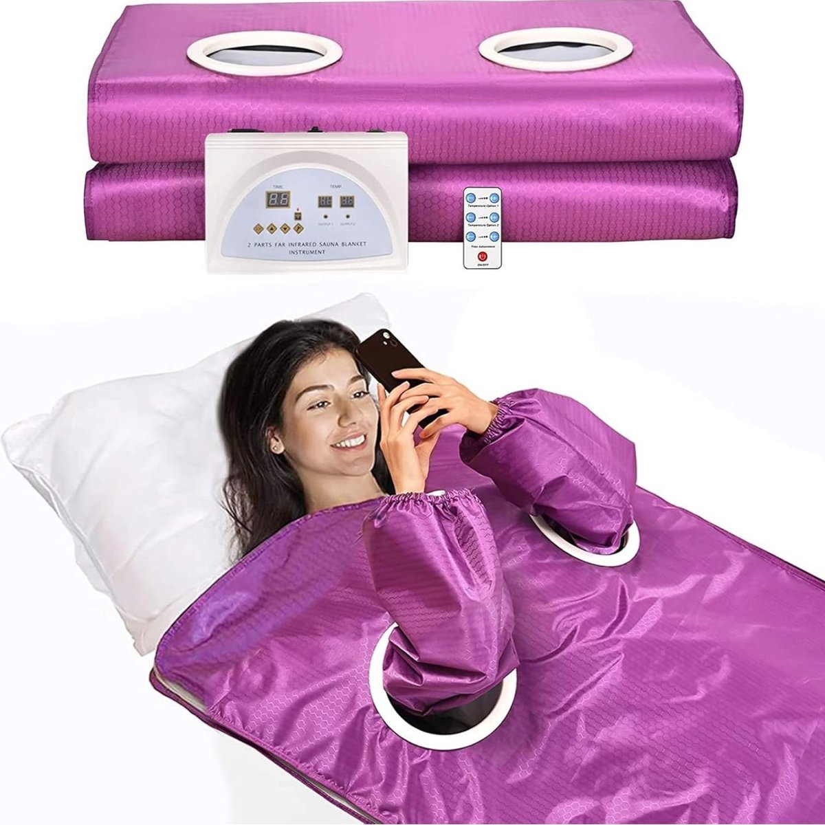 VELTRR® Infrarood Deken - Warmtedeken - 180x0cm - Paars