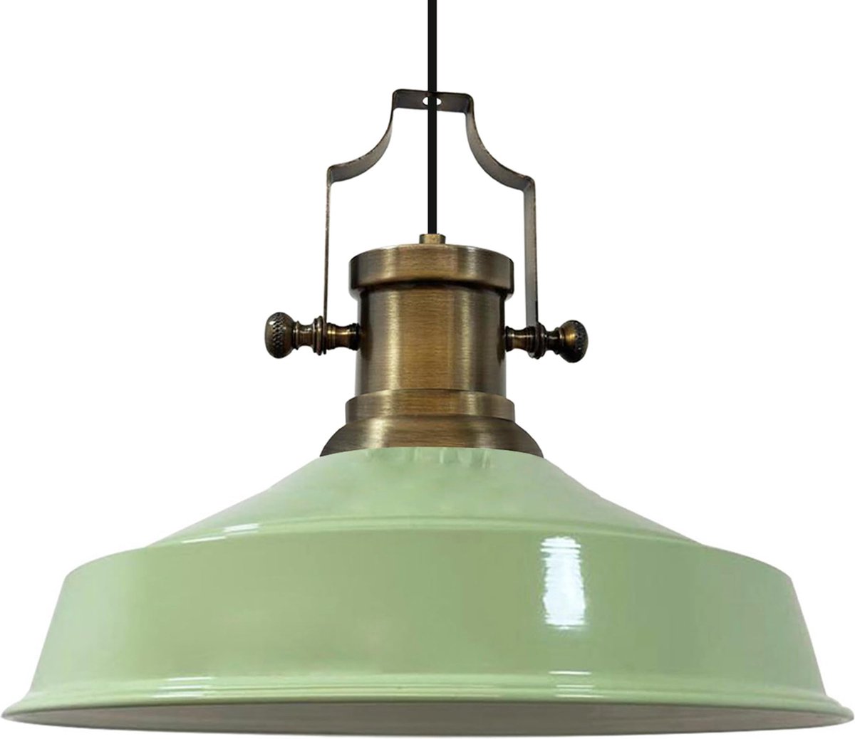Bamyum Asletl-SE Hanglamp Industrieel van Metaal Ø40 cm, Hanglamp E27, Vintage Mintgroen Lamppendel