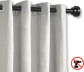 Tringle à Rideaux ACAZA Auto Tension pour Rideau - Rail Extensible sans perçage ni trous - Tringle de 125-220 cm - Zwart