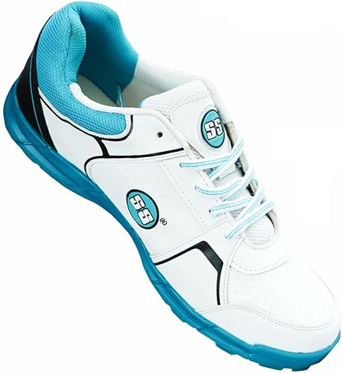 SS Josh Cricketschoenen Heren & Jongens – Wit/Zeegroen – Lichtgewicht Cricket Schoenen – Ademend PU & Mesh – Duurzame Sportschoenen met Grip – Voor Training & Wedstrijden – Maat EU 36