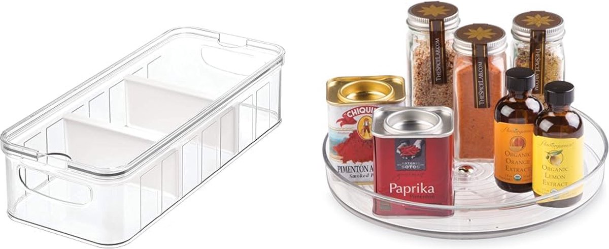 La'Moussawi ® Veelzijdige Opbergbox en Compact Draaiplateau voor Keukenorganisatie