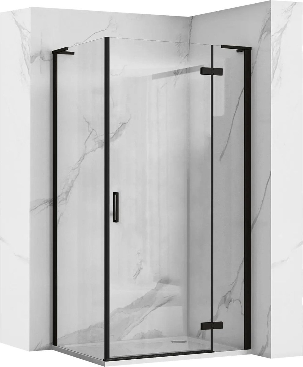 Rea Hugo Black 90X80 - 200 cm - Douchecabine - Rechthoek - Zwart