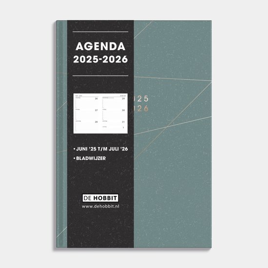 Hobbit - Schoolagenda 2025-2026 - 1 week op 2 pagina's - Harde kaft - A5 (14 x 20,5 cm) - Raster