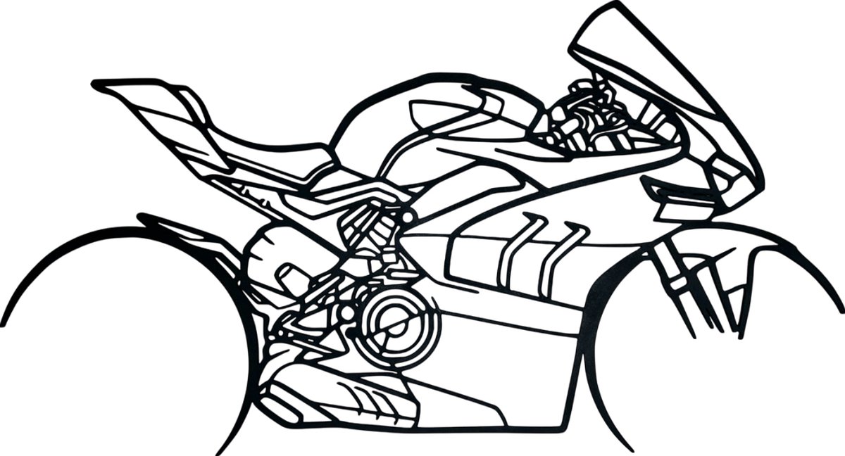 Motor Ducati Panigale - houten wanddecoratie - Ducati Panigale V4 wandbord - decoratie - mancave - muurdecoratie - motor - motorfiets