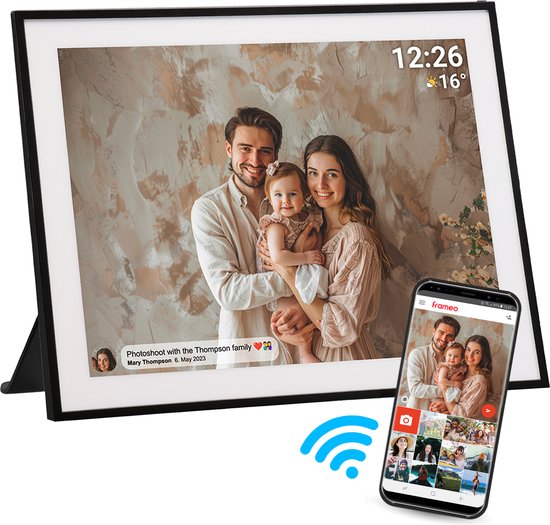 Denver Digitale Fotolijst 19 inch – HD – Frameo App – Fotokader – Digitale kalender – WiFi – 32GB – IPS Touchscreen – PFF1970