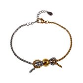 Bracelet Femme 15cm à 19cm - Acier inoxydable Couleur Argent et Couleur Or - Bracelet Tennis - Bracelet Noeud - Ajustable