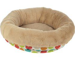 Flamingo cavia speelgoed – hamster speelgoed – mand knaagdier – slaapmand cavia – Mand Fizi Rond Meerkleurig – Ø 35 cm – 12 cm hoog
