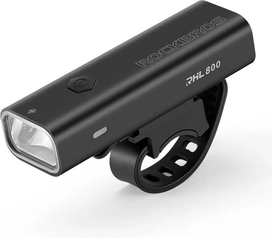 Rockbros Voorlamp - Fietslamp - Fietsverlichting - 800 Lumen - Compact - USB oplaadbaar - Multifunctioneel - Waarschuwing speaker - LED - Zwart — afbeelding 2