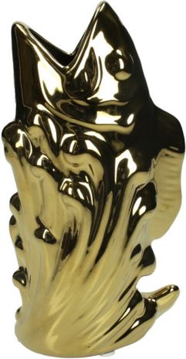Fish vase goud