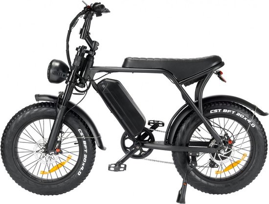 Elektrische fatbike QM V20 Pro zwart 25 km/u, hydraulische remmen, schokdemper, LCD scherm, 720Wh accu